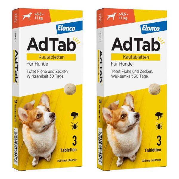 AdTab 225 Mg Kautabletten für Hunde >5,5-11 Kg