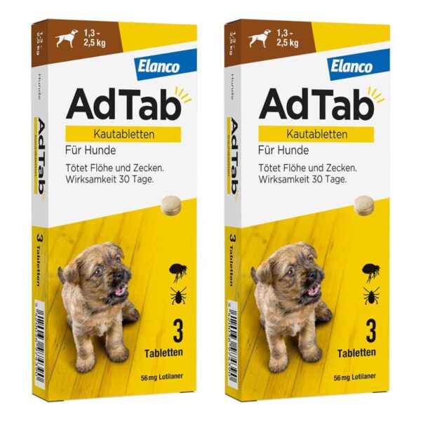 AdTab 56 Mg Kautabletten für Hunde 1,3-2,5 Kg