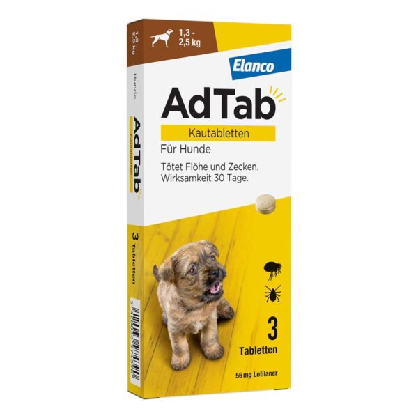 AdTab 56 Mg Kautabletten für Hunde 1,3-2,5 Kg