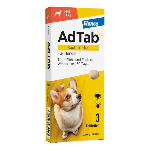 AdTab 225 Mg Kautabletten für Hunde >5,5-11 Kg