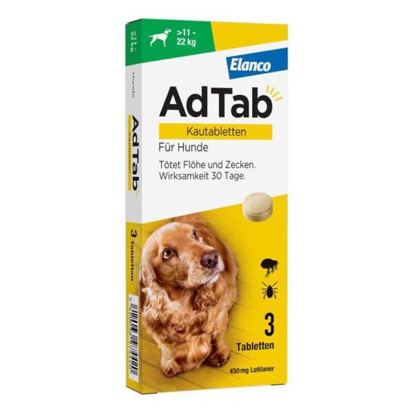 AdTab 450 Mg Kautabletten für Hunde >11-22 Kg