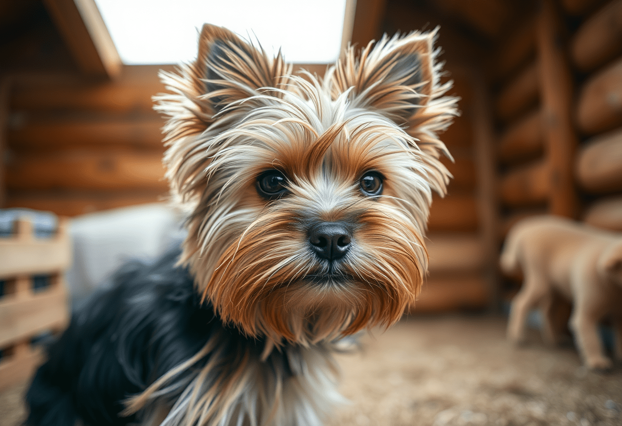 Trauriger Yorkshire Terrier aus dem Tierheim