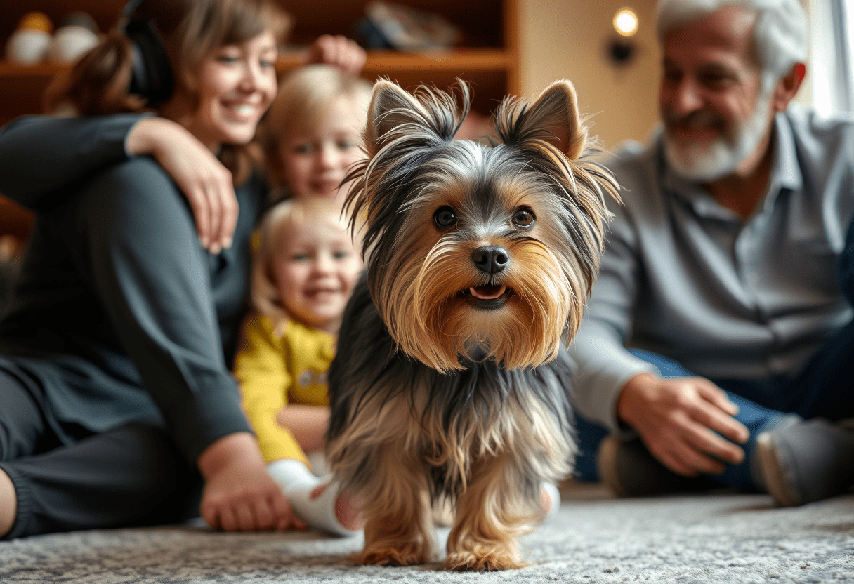 Biewer Yorkshire Terrier Charakter beim Spiel mit der Familie