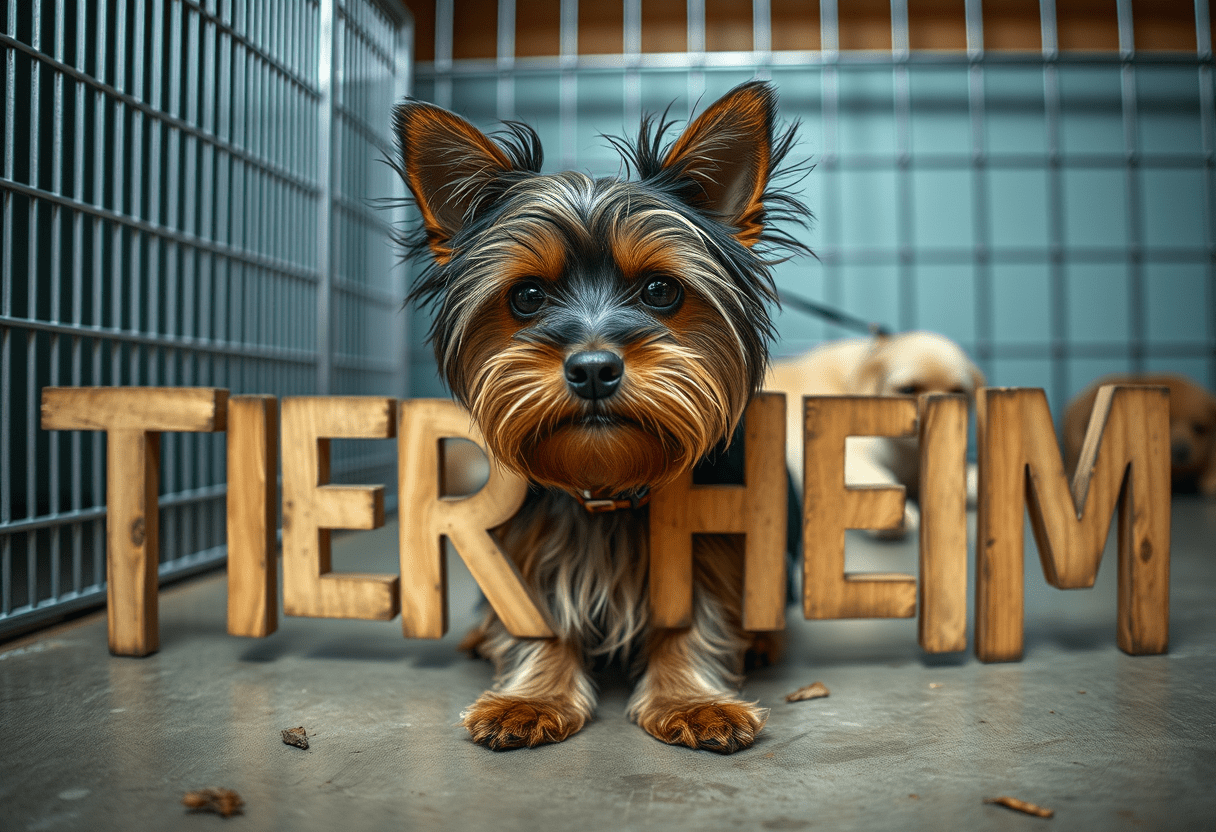 Ein Yorkshire Terrier aus dem Tierheim hofft auf ein neues Zuhause